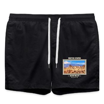 Vereinigte Staaten Death Valley Vintage Reisemarke - Badeshorts - Schwarz - Vorne - AI Model Male 185 light (185cm)