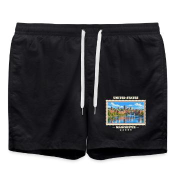 Vereinigte Staaten Manchester New Hampshire - Badeshorts - Schwarz - Vorne - AI Model Male 185 light (185cm)