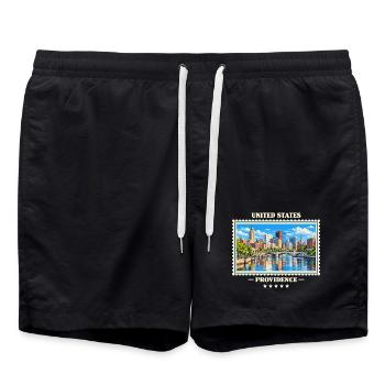 Vereinigte Staaten Providence Vintage Reisemarke - Badeshorts - Schwarz - Vorne - AI Model Male 185 light (185cm)