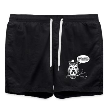 Ornithologen sind die Coolsten lustige Eule - Badeshorts - Schwarz - Vorne - AI Model Male 185 light (185cm)