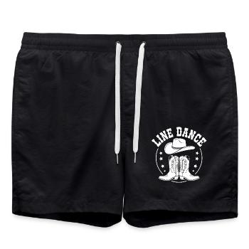 La danse en ligne est mon passe-temps. Design de danse en ligne cool - Short de bain - noir - Devant - AI Model Male 185 light (185cm)