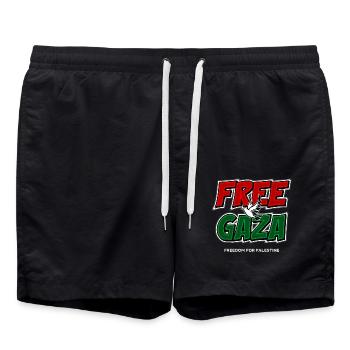 Libérez Gaza - Short de bain - noir - Devant - AI Model Male 185 light (185cm)