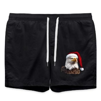 Eagle Christmas / Santa Claus Eagle - Swim Trunks - black - Front - AI Model Male 185 light (185cm)