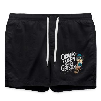 Ornithologen sind die Coolsten lustige Eule - Badeshorts - Schwarz - Vorne - AI Model Male 185 light (185cm)
