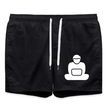 Laptop Work and Travel - Swim Trunks - black - Front - AI Model Male 185 light (185cm)