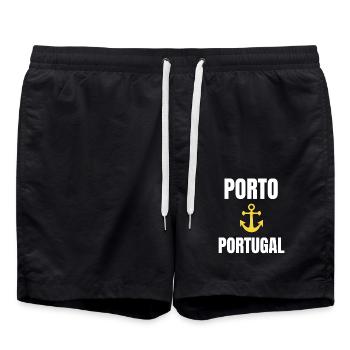Porto Portugal T-Shirt - Short de bain - noir - Devant - AI Model Male 185 light (185cm)