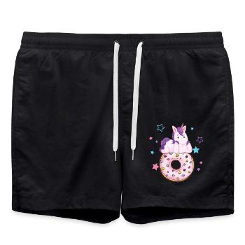 Licorne avec donut - Short de bain - noir - Devant - AI Model Male 185 light (185cm)