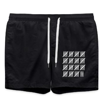 78 Geburtstag Strichliste - 78 Jahre alt - Badeshorts - Schwarz - Vorne - AI Model Male 185 light (185cm)