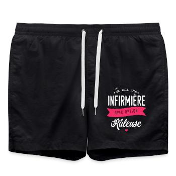 je suis une infirmière option râleuse infirmiere - Short de bain - noir - Devant - AI Model Male 185 light (185cm)