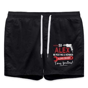 Si Alex ne peut pas le réparer on est foutus - Short de bain - noir - Devant - AI Model Male 185 light (185cm)