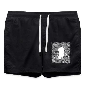 Island of Sardinia, Italy, Mediterranean Sea - Swim Trunks - black - Front - AI Model Male 185 light (185cm)