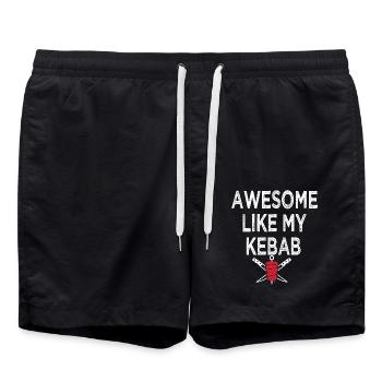 Awesome like my kebab chef kebab - Short de bain - noir - Devant - AI Model Male 185 light (185cm)