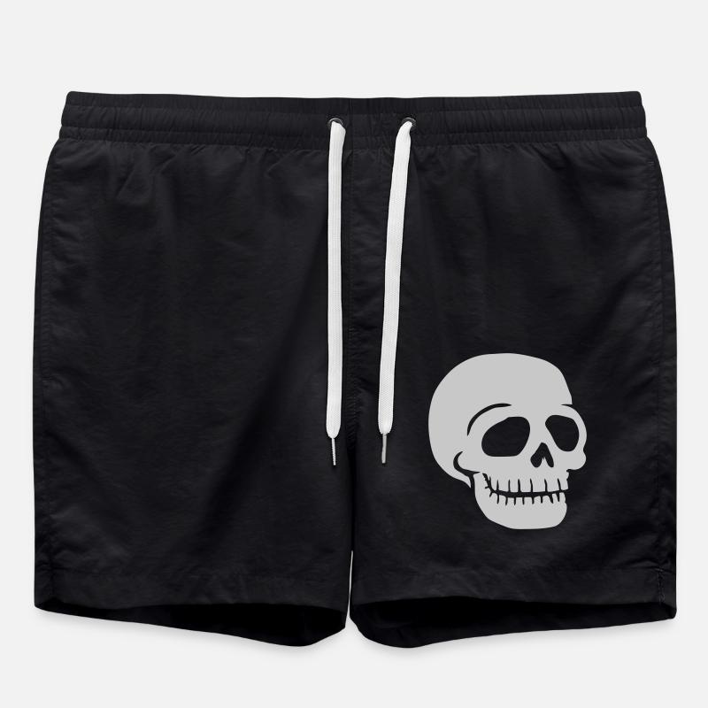 Comic skull friendly skull - Swim Trunks - black