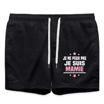 Je ne peux pas je suis mamie / Cadeau grand-mère - Short de bain - noir - Devant - AI Model Male 185 light (185cm)
