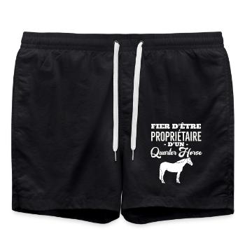 Cheval quarter Horse - Short de bain - noir - Devant - AI Model Male 185 light (185cm)