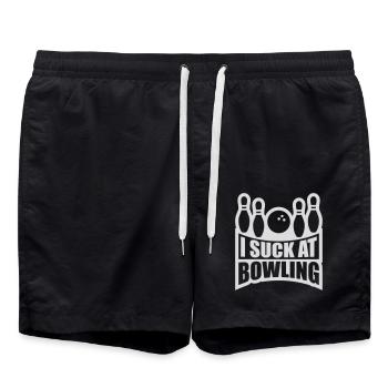 I suck at bowling - Badeshorts - Schwarz - Vorne - AI Model Male 185 light (185cm)