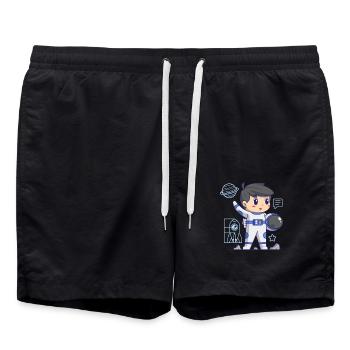 Space Travel Planets Astronomy Children Astronaut - Swim Trunks - black - Front - AI Model Male 185 light (185cm)