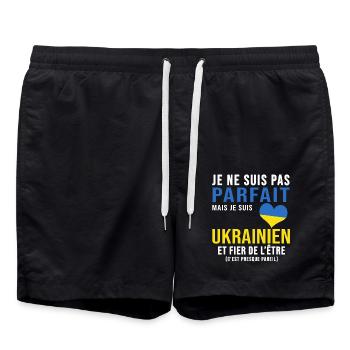 ukraine ukrainien parfait drapeau ukraine - Short de bain - noir - Devant - AI Model Male 185 light (185cm)