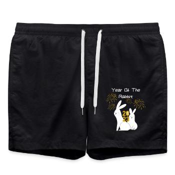 Jahr des Hase- Happy Chinese New Year Shirt - Badeshorts - Schwarz - Vorne - AI Model Male 185 light (185cm)