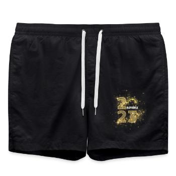 Nouvel An heureux Nouvel An Idée cadeau du réveillon du Nouvel An - Short de bain - noir - Devant - AI Model Male 185 light (185cm)
