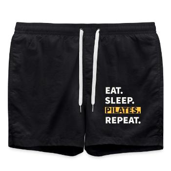 Eat Sleep pilates Repeat - Swim Trunks - black - Front - AI Model Male 185 light (185cm)
