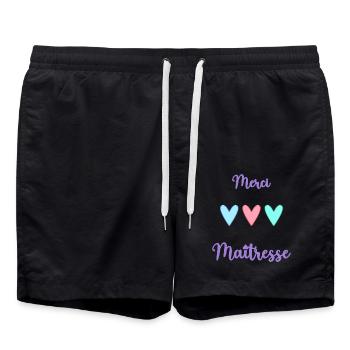MERCI. MERCI MAÎTRESSE. CADEAU MAÎTRESSE. VACANCES - Short de bain - noir - Devant - AI Model Male 185 light (185cm)