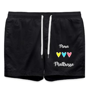 MERCI. MERCI MAÎTRESSE. CADEAU MAÎTRESSE. VACANCES - Short de bain - noir - Devant - AI Model Male 185 light (185cm)