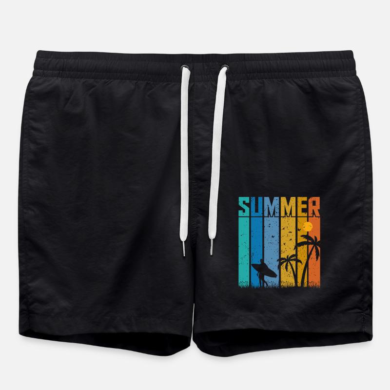 Summer Vibes Surfer - Badeshorts - Schwarz