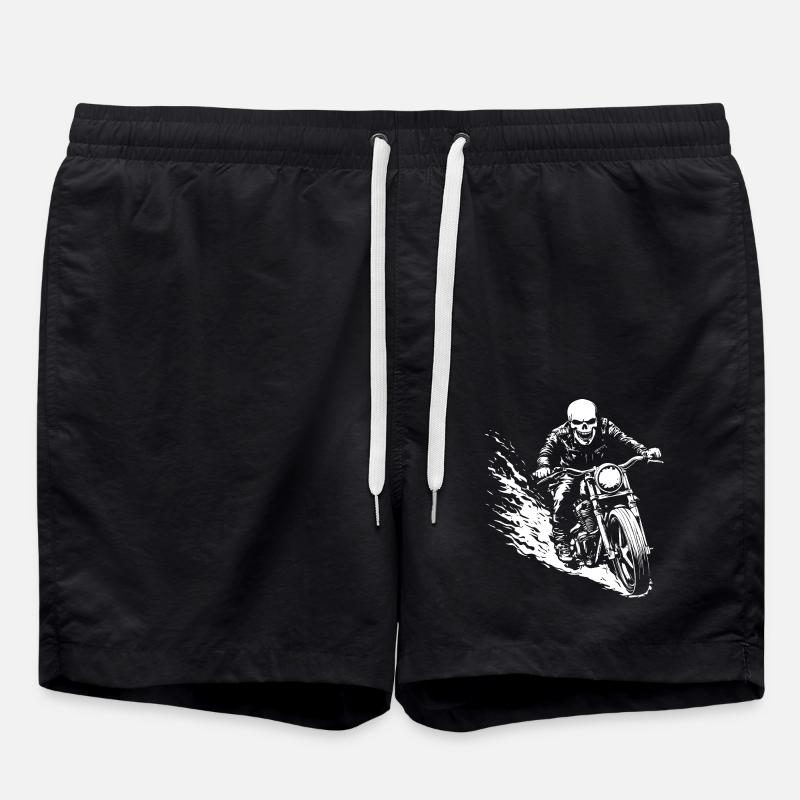 Biker Skull Cadeau Moto - Short de bain - noir