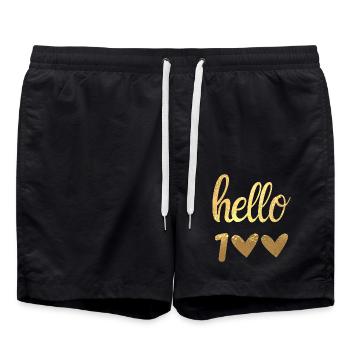 Hallo 100 Gold - Badeshorts - Schwarz - Vorne - AI Model Male 185 light (185cm)