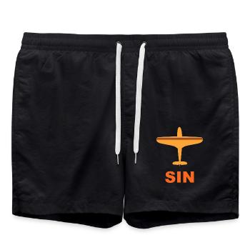 Aéroport de Singapour - Spotter - Spotting - SIN - Short de bain - noir - Devant - AI Model Male 185 light (185cm)