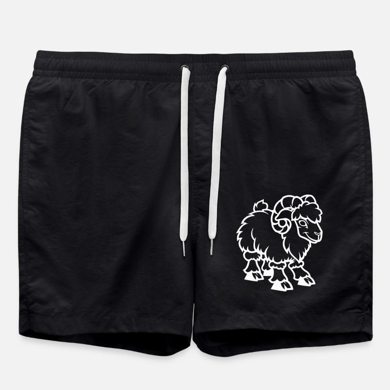 Schaf Steinbock - Badeshorts - Schwarz