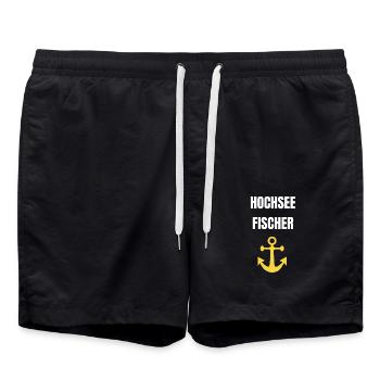 Pêcheur en haute mer - Short de bain - noir - Devant - AI Model Male 185 light (185cm)