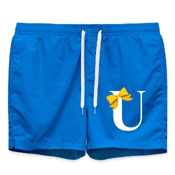 Buchstabe u gelbe Schleife - Badeshorts - Cobalt blue - Vorne