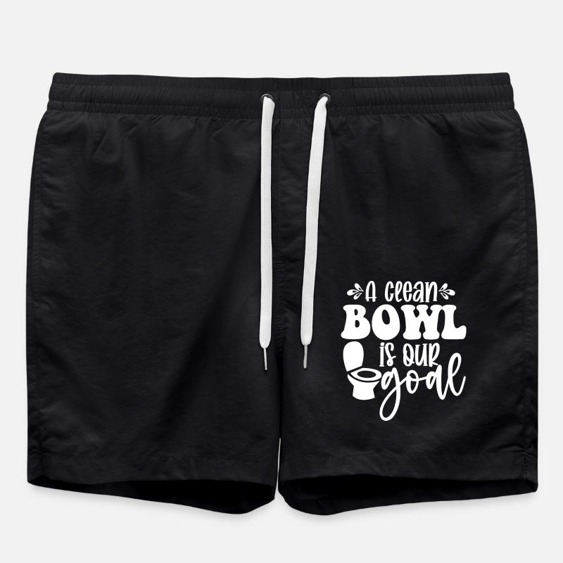 Toilette WC Spruch - Badeshorts - Schwarz