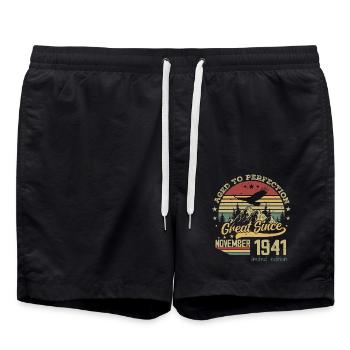 83 years old Aged to Perfection born: November 1941 - Swim Trunks - black - Front - AI Model Male 185 light (185cm)