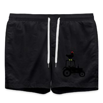 hahn silhouette traktor - Badeshorts - Schwarz - Vorne - AI Model Male 185 light (185cm)