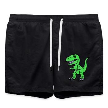 T Rex Comic - Swim Trunks - black - Front - AI Model Male 185 light (185cm)