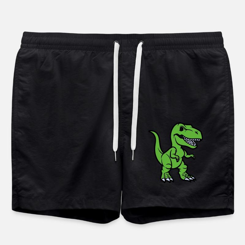 T Rex Comic dinosaur - Swim Trunks - black