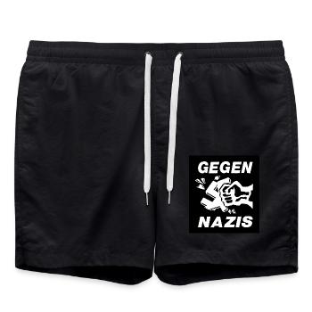 Contre les lettres blanches nazies - Short de bain - noir - Devant - AI Model Male 185 light (185cm)