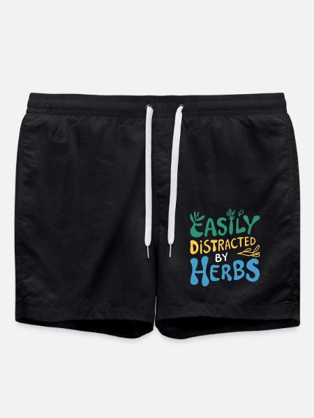 Herb lover: Easily distracted - Swim Trunks - black