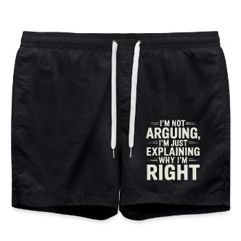 I'm always right - Swim Trunks - black - Front - AI Model Male 185 light (185cm)