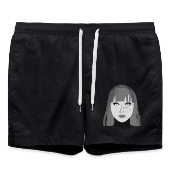 Cyborg in vinyl and leather - Swim Trunks - black - Front - AI Model Male 185 light (185cm)