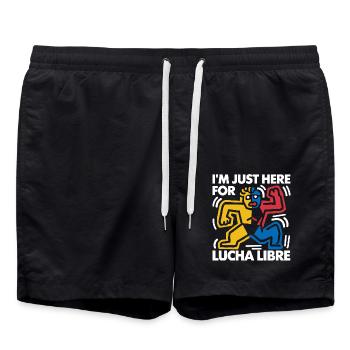 Action und Wrestling-Look - Badeshorts - Schwarz - Vorne - AI Model Male 185 light (185cm)