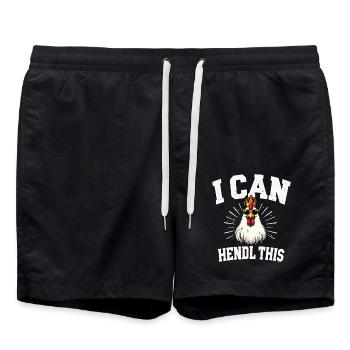 I Can Hendl This, Chicken Breeder Farmer - Swim Trunks - black - Front - AI Model Male 185 light (185cm)