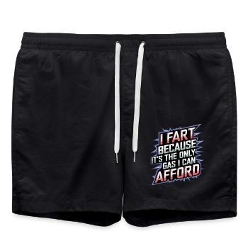 I Fart Because It's The Only Gas I Can Afford 12 - Badeshorts - Schwarz - Vorne - AI Model Male 185 light (185cm)