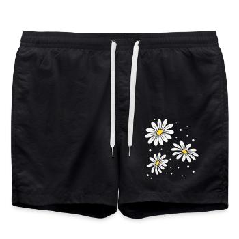 Gänseblümchen Punkte - Badeshorts - Schwarz - Vorne - AI Model Male 185 light (185cm)