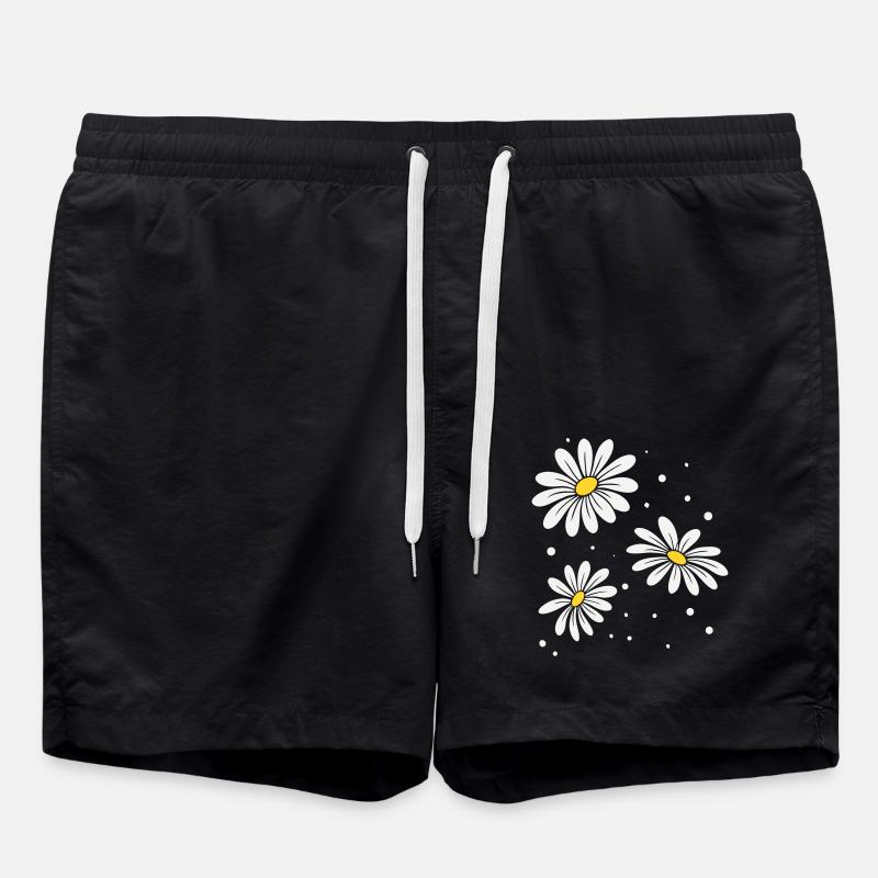 Gänseblümchen Punkte - Badeshorts - Schwarz