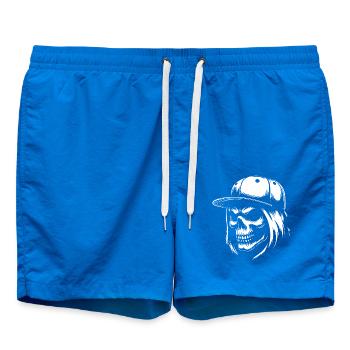 Crâne cool avec cheveux longs et casquette de baseball - Short de bain - cobalt blue - Devant
