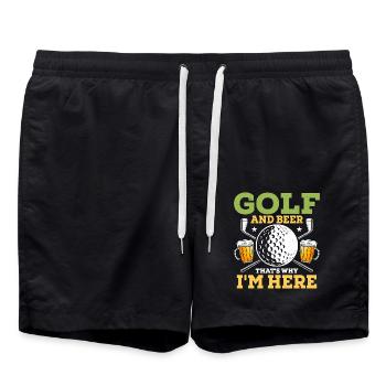 Golf And Beer That's Why I'm Here Hobby Golfer - Badeshorts - Schwarz - Vorne - AI Model Male 185 light (185cm)